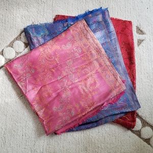 Set of 3 Indian Silk Scarves